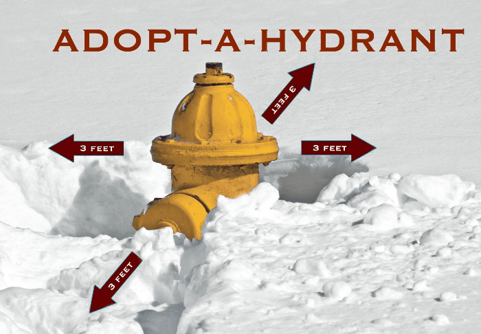 Hydrant snow clearing