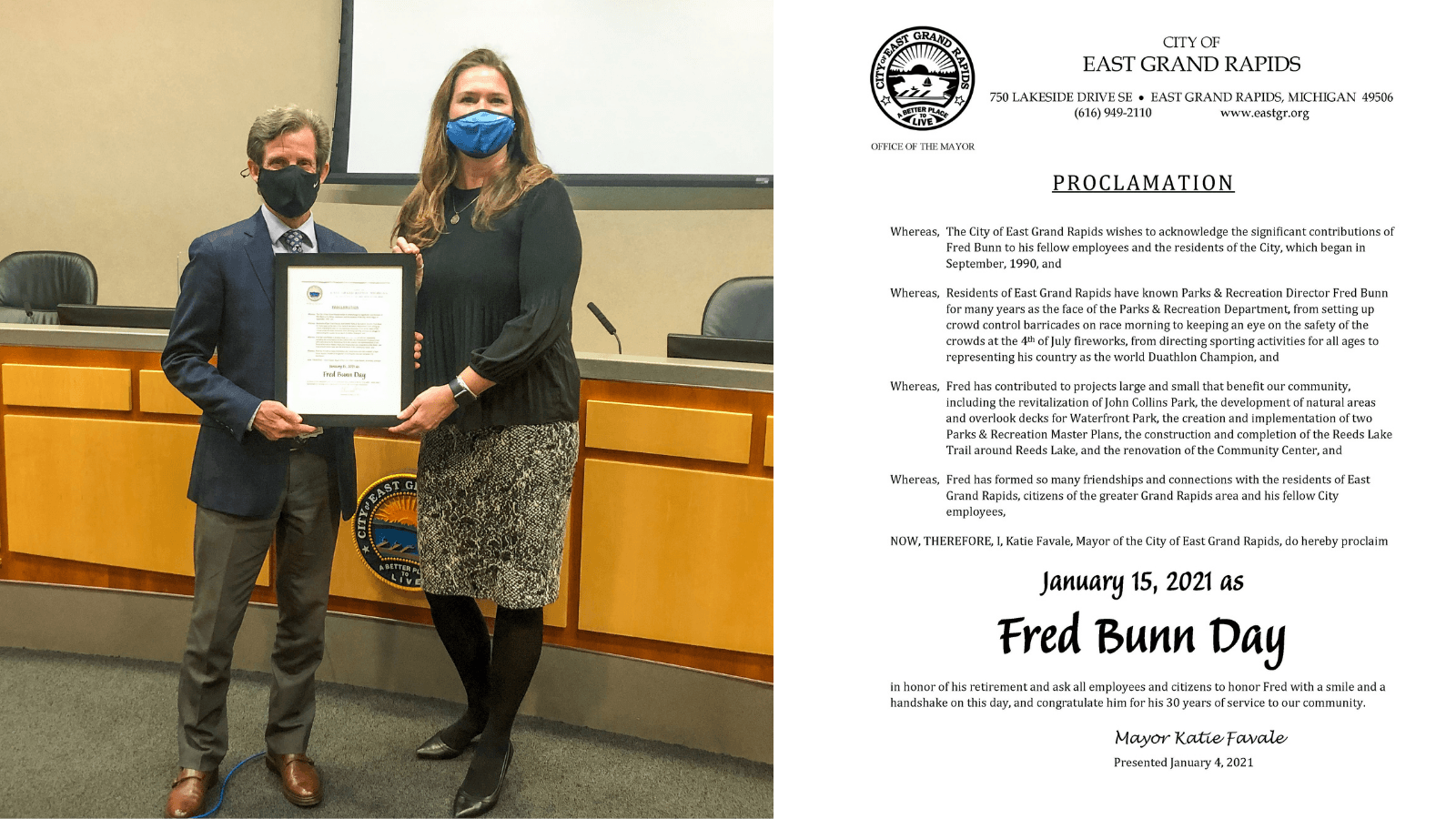 Fred Bunn and Mayor Favale