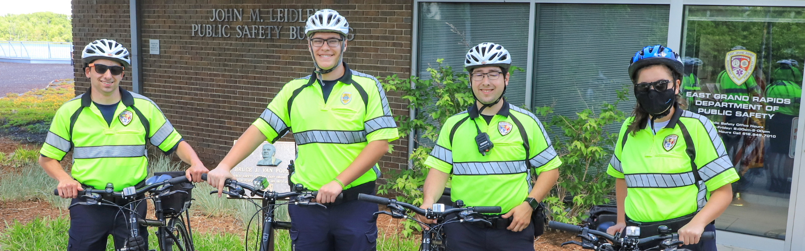 2022 bike patrol (left to right: Garrett, Aidan, Santiago and Lejla)