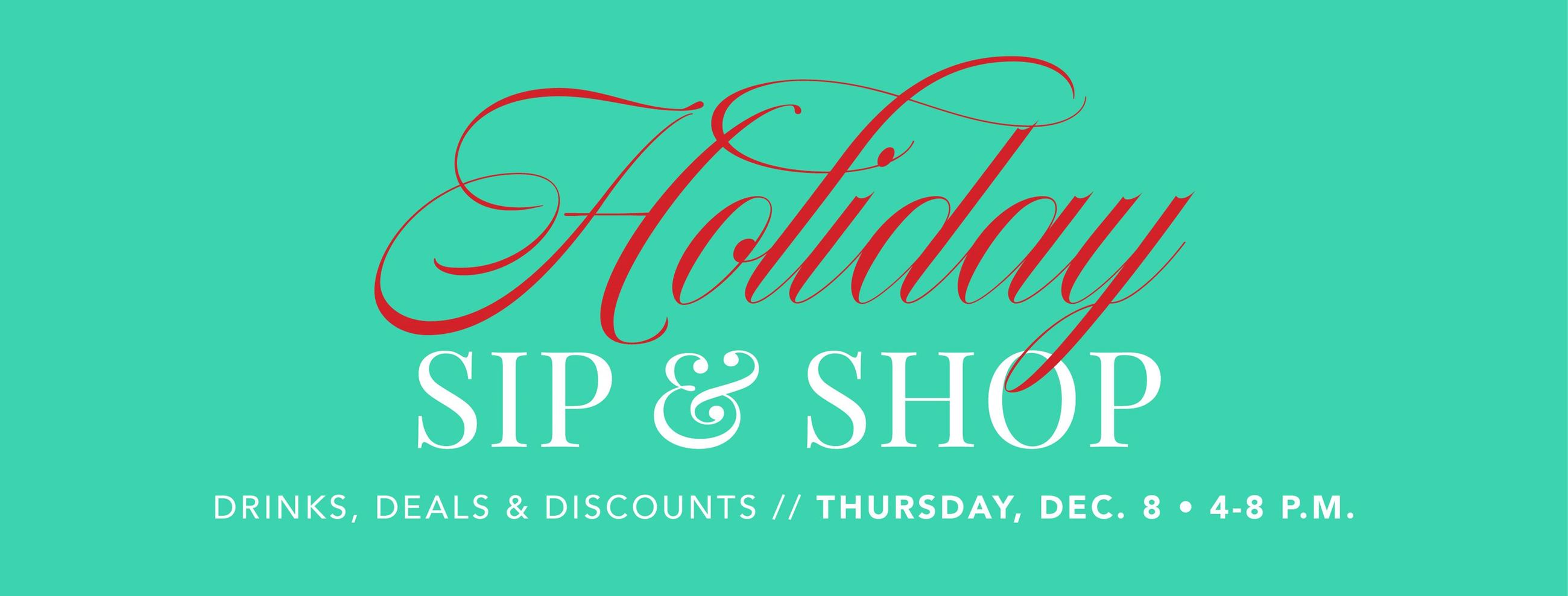 Holiday sip and shop