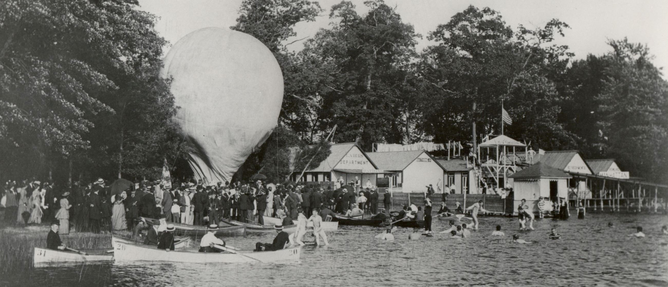 Balloon ascensio manhattan beach late 1800s