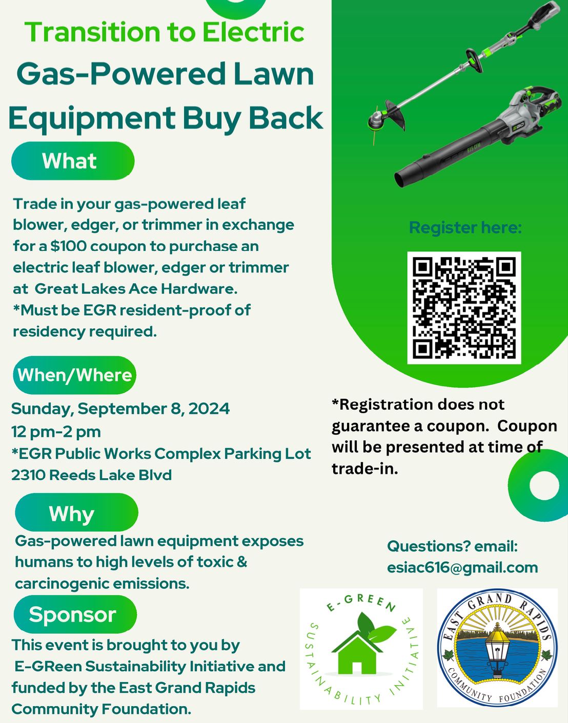 EGReen buyback event Sept 8 2024